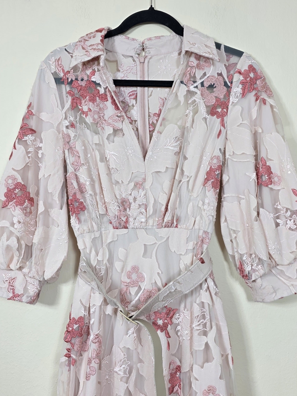 BADGLEY MISCHKA LACE APPLIQUE SHIRT DRESS SIZE 6 MSRP $1190 - Picture 6 of 14